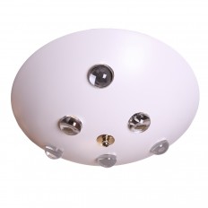 Circular enameled metal dome pendant 